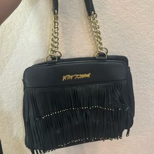 Black and gold Betsey Johnson bag